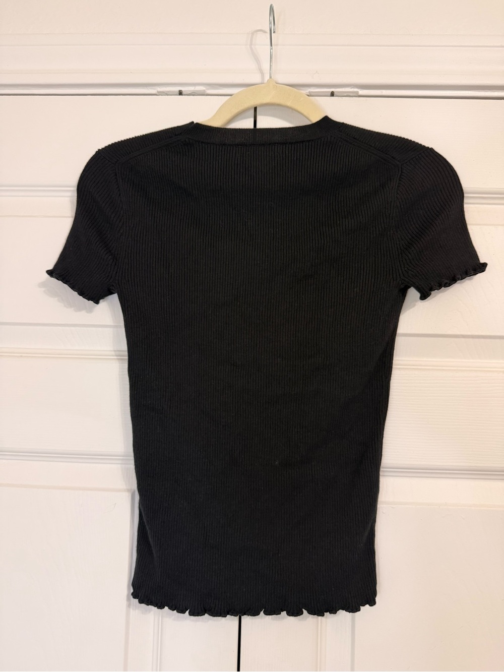 J.Crew Ruffle-trim T-shirt in TENCEL™ lyocell blend Sz XS
